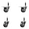 Service Caster 3'' Thermoplastic Rubber Swivel 3/4'' Expanding Stem Caster Set 2 Total Lock Brakes, 4PK SCC-EXTTL20S314-TPRB-2-S-2-34 - alternate 1